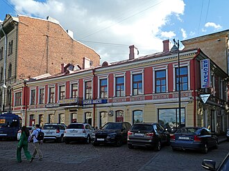 Corner Pharmacy Building on Market Square in Vyborg